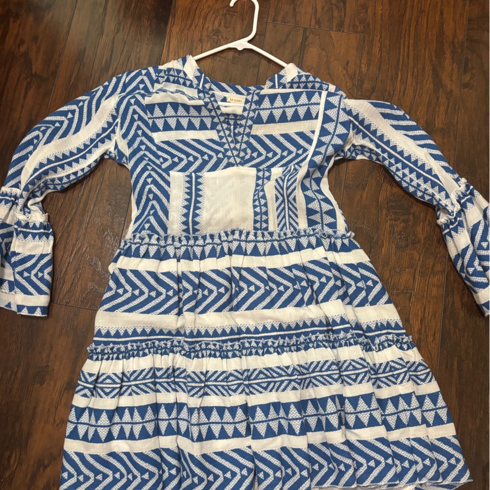 Anthropologie Blue and White Geometric Kids Bodysuit